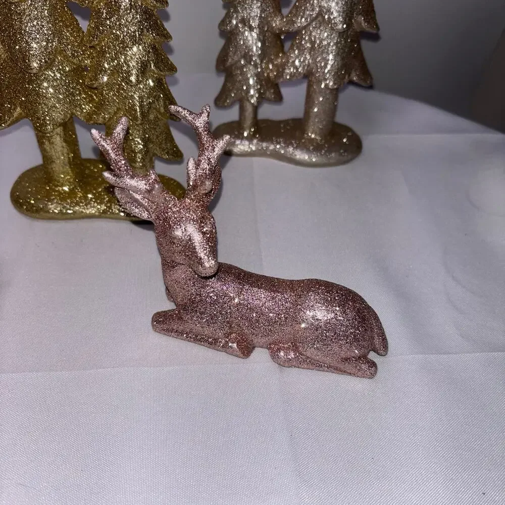 Christmas Glittery Table Top Decorations - 6 Count
